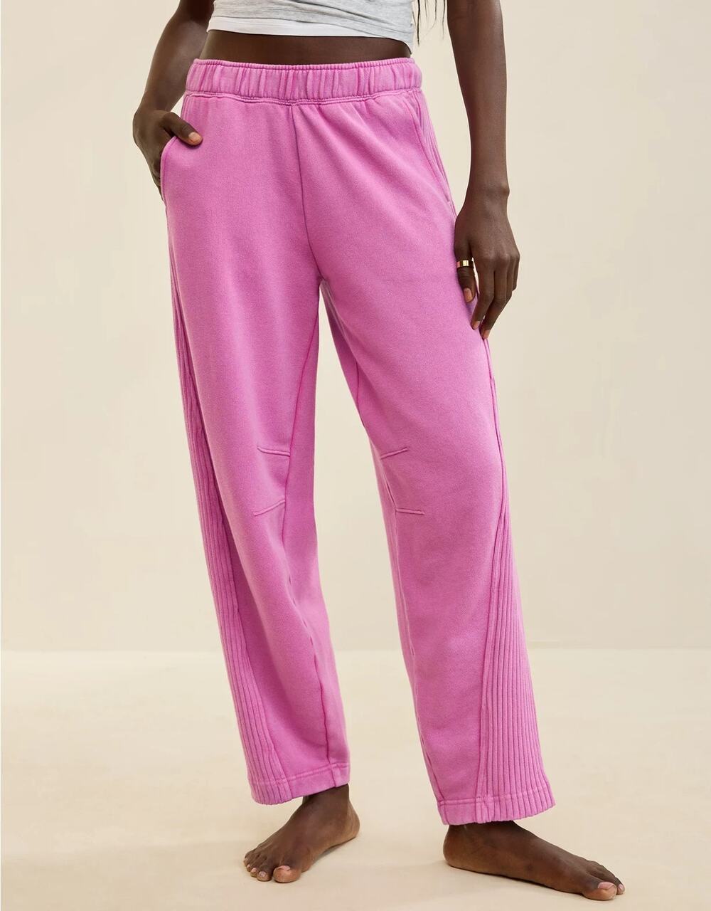 Aerie Oh Snap! Barrel Sweatpant Y2K Baggy pants Pink X-Small A010593